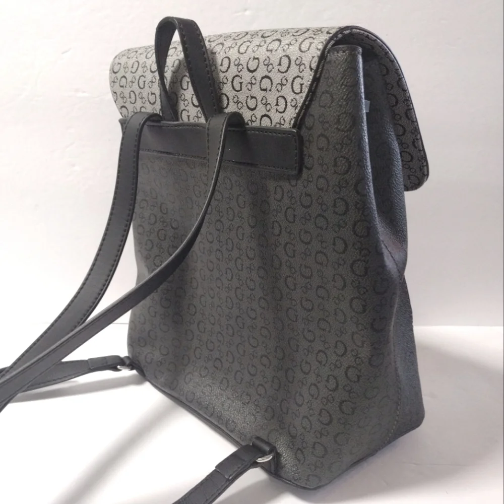 GUESS Rhett Flap Logo Print Drawstring Backpack Bag Handbag NWOT